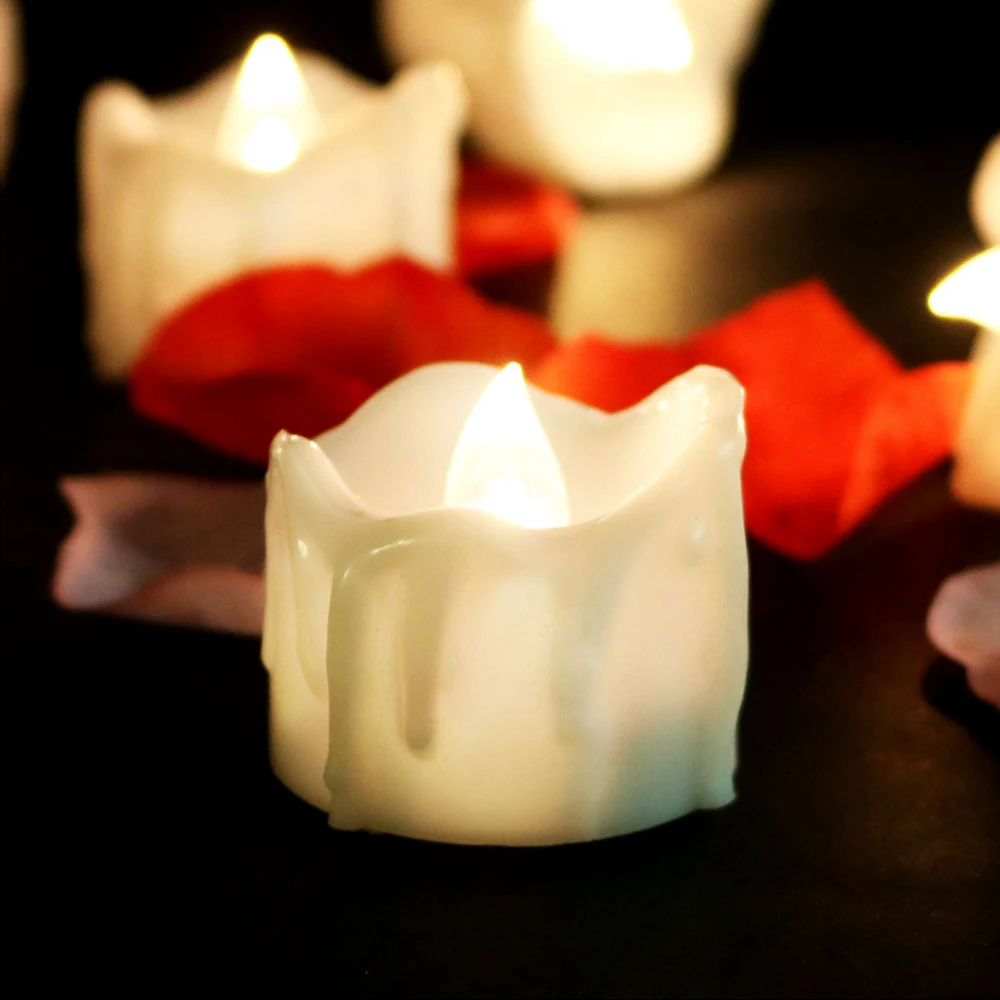 12pcs LED Candles 3.6cm Electric Tea Light Wedding Christmas Party Home Decoration Timer Tealights with Battery |