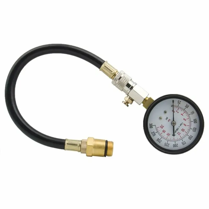 

300 PSI Engine Cylinder Compression Pressure Meter Gauge Testers Test Hose Tools