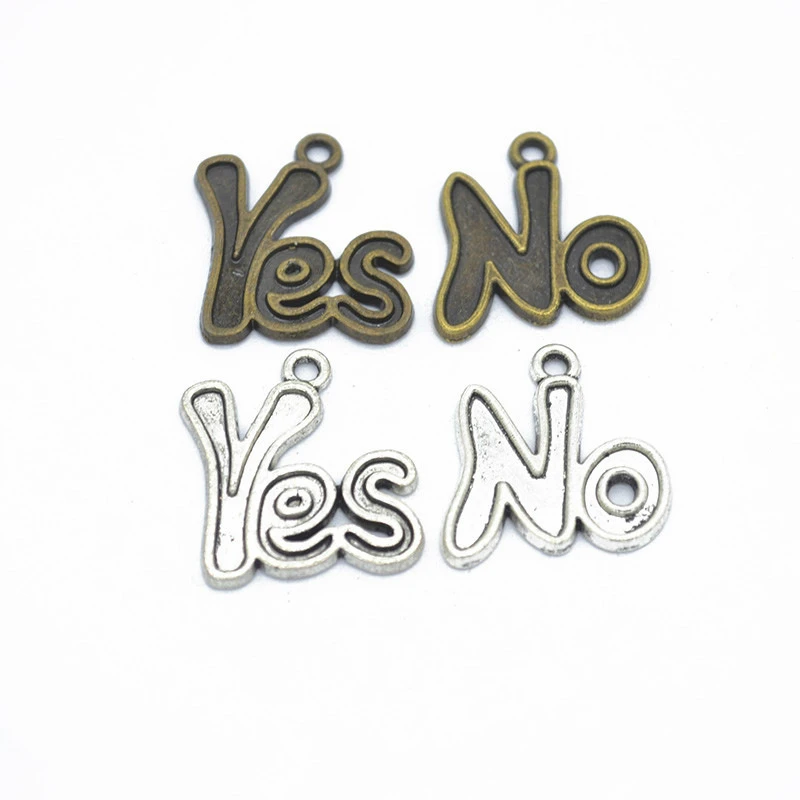 40 шт. да нет шармов DIY ювелирных изделий кулон подходящие Браслеты и ожерелья