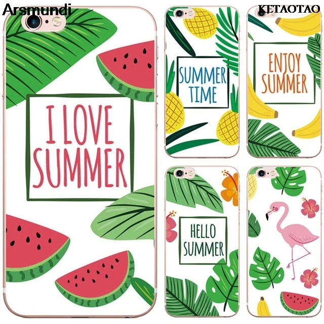 KETAOTAO Summer Banana Ananas Watermelon Phone Cases for iPhone 4S 5C 5S 6S 7 8 Plus X Case Crystal Clear Soft TPU Cover |