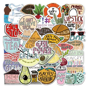 

50 Pcs VSCO Aesthetic Stickers Waterproof Moveable Stationery Sticker for Laptop Skateboard Scooter Luggage Bike Car DIY Decal