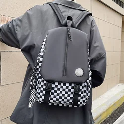 Fashion Plaid Unisex Backpack Teenagers  Men Women Student ShoulderBag College Mochila Mujer Multi-function Waterproof Book Pack