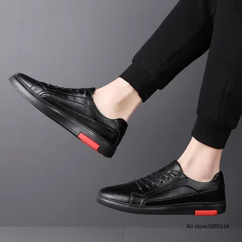 

2019 Genuine cow Leather Men shoes sneakers luxury high quality lace up breathable comfortable fashion male casual shoes L4