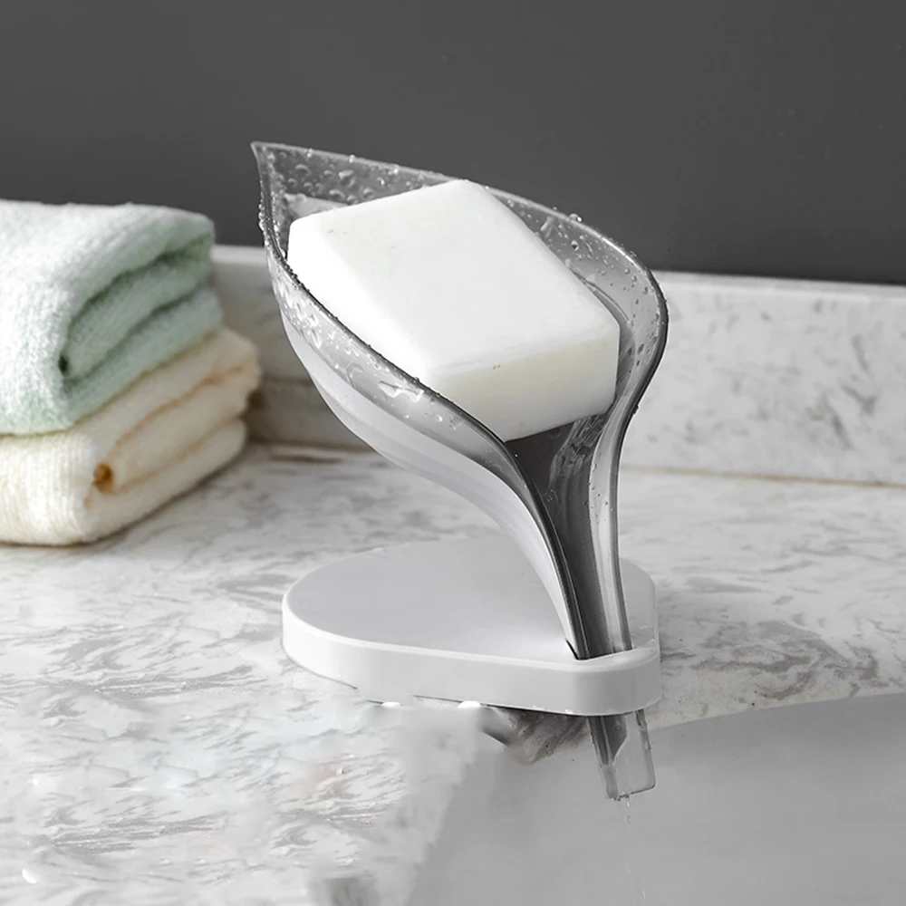 Organizer Soap-Box Sink-Drain-Rack Sponge-Holder Leaf-Type Sucker Powerful-Tool ADOREHOUSE
