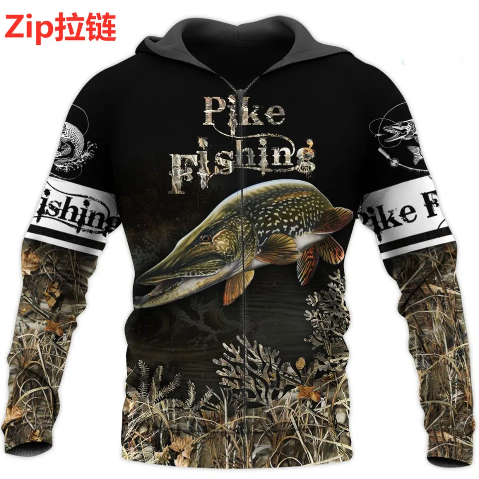 pike fishing hoodie