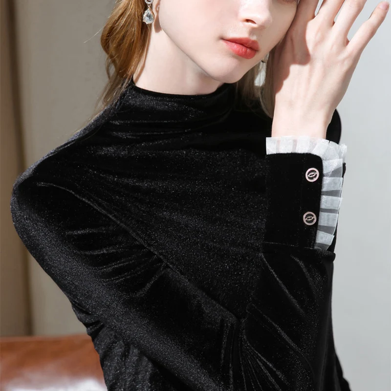 half a turtleneck pleuche render unlined upper
