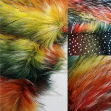 Многоцветный длинный ворс утолщенный искусственный енот жаккард плюш Лисий искусственный мех Ткань DIY обувь пальто воротник жилет Подушка игрушка мяч