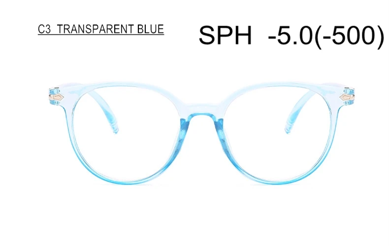 SWOKENCE Prescription Glasses For Nearsighted Men Women Myopia Glasses Dioptre-0.5 to-6.0 Spectacles For Shortsighted F108 - Цвет оправы: C3 (-5.0)