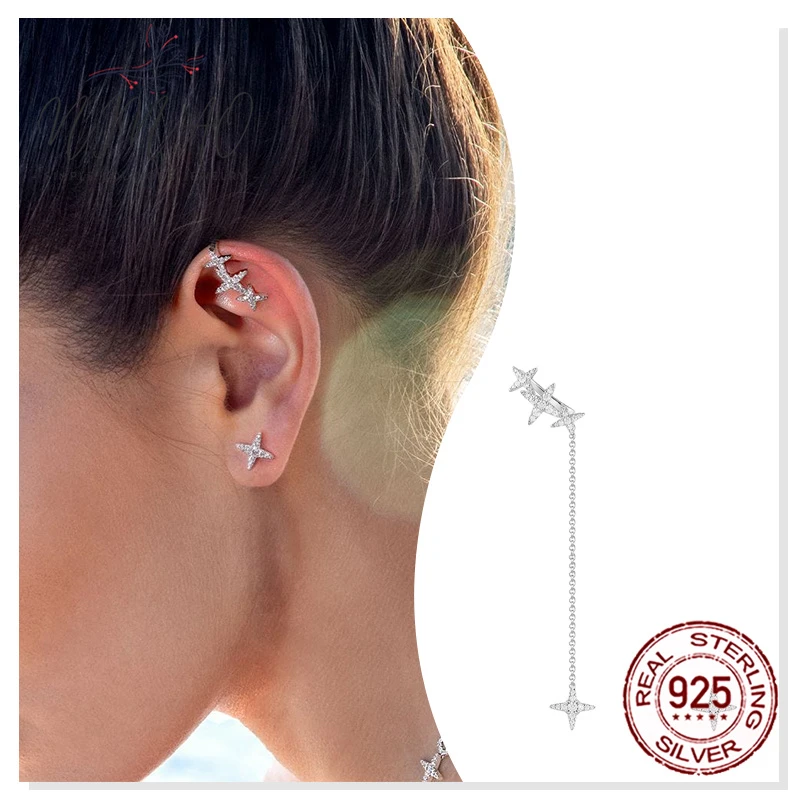 2021 September New ECLAT Fanxing series women clip on earring tropical scenery ear clip temperament personality