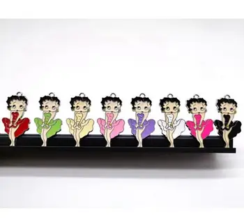 

NEW Cartoon 20pcs Dance dress Betty Enamel Metal Charm Pendants DIY Jewelry Making Party Favors CC-1