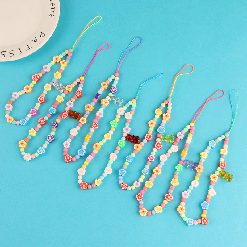 Y2k Aesthetic Flower Bear Crystal Beads 