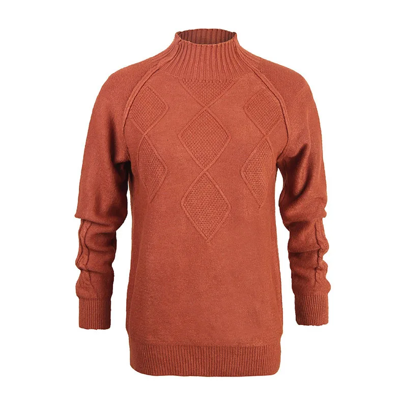 

Women Half High Collar Autumn Winter Knitted Sweater Soft Casual Loose Pullover Ladies Korean Style Basic Tops Jersey Mujer 2020