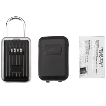 

Wall-Mounted Outdoor Key Storage Lock Box 4-Digit Combination Password Key Safe Resettable Password