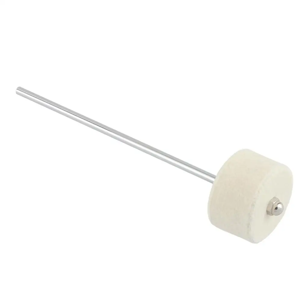 Durable Drum Pedal Beater Step Mallet with Felt Hammer Head for Percussion Instrument Parts White 7.95inch