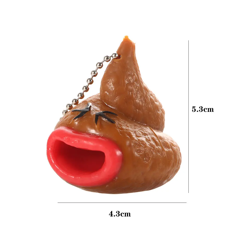 Poop Toy Keychains w/ Out Tongues Novelty Gag Poo Poo  Fart IT 