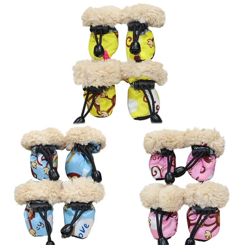Title 7, 4 Pack/Set Dog Winter Warm Shoes Pet Winter R...