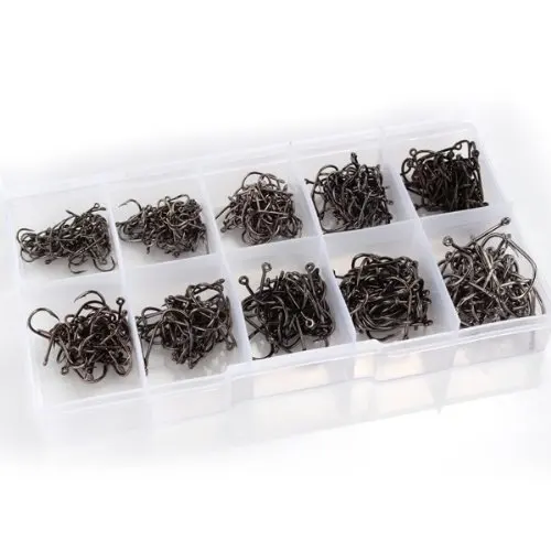 Lot of 500 Fishing Lures hook size 10 black for fisherman