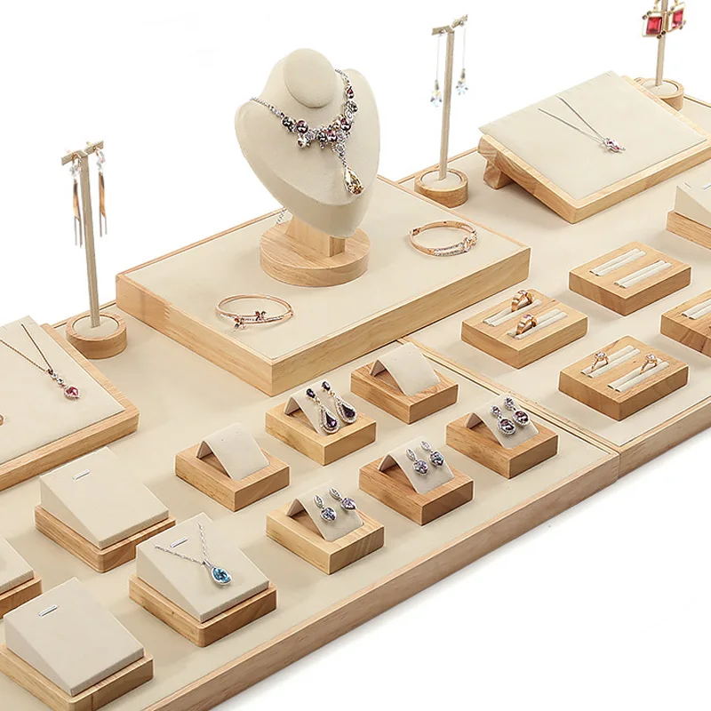 

Jewelry Display Props Necklace Jewelry Wood Show Support Ring Bracelet Pendant Jade Show Support Display Display Tray