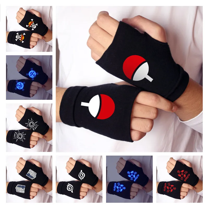 Новые Аниме Коноха Хокаге Хатаке Какаши Косплей перчатки с символом Учиха
