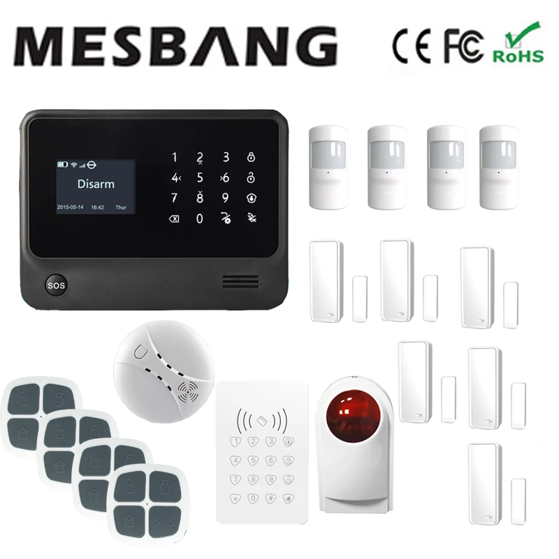 wifi GSM wireless alarm system home security alarm system wifi alarm system with English French Russian SpanishDutch