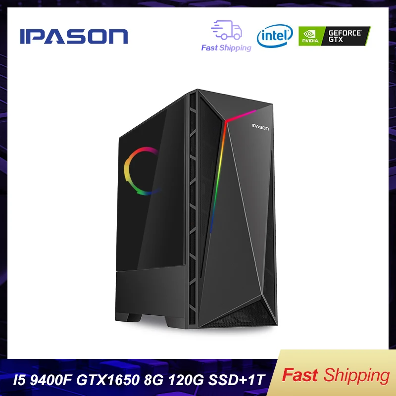  Intel Desktop Gaming PC P18 i5 9400F 6-core /Dedicated Card GTX1650 4G/1T+120G SSD / 8G DDR4 RAM ga