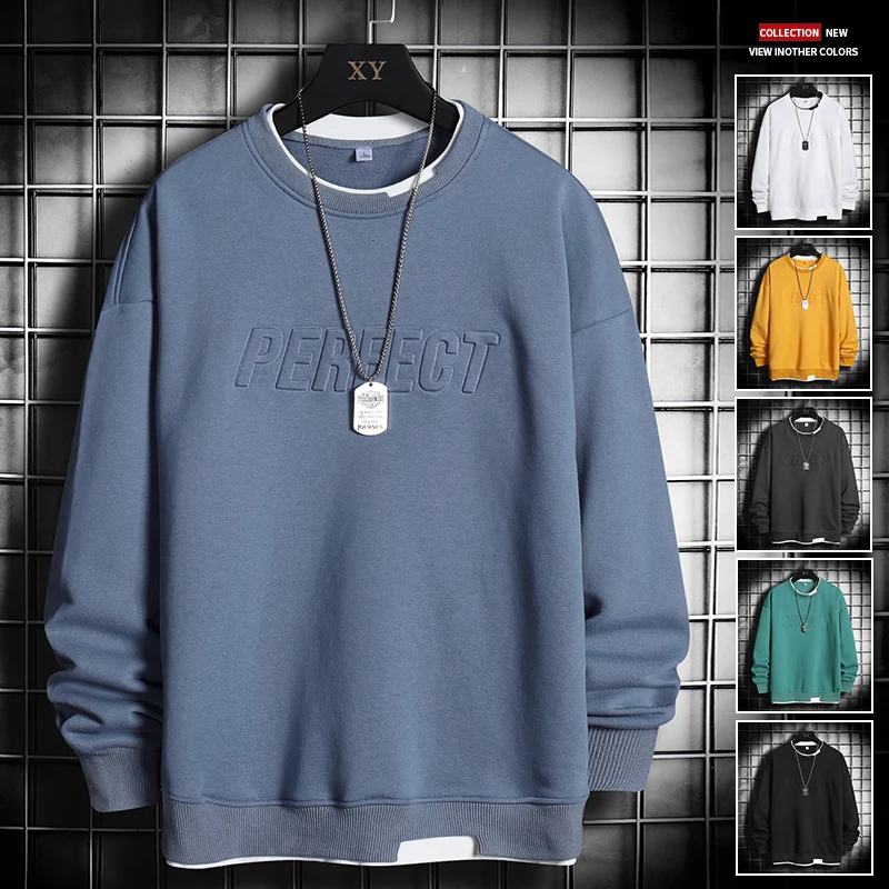 

New Men Embroidery Hoodies Sweatshirt Mens length sleeves Hip Hop Punk Pullover Streetwear Casual coat Fashion Original Clothes