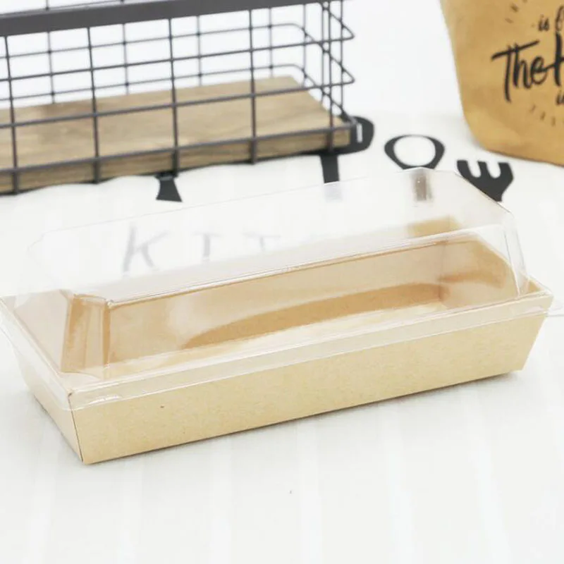 500 наборов 19*8,5*6 см оберточная коробка длинная коробка для хлеба прозрачная прямоугольная коробка для сэндвича слоеные коробки для упаковки Торта - Цвет: I