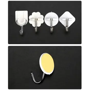 

5 Transparent powerful sucker hook key ring storage hook white cartoon plastic sticky hook strong sticky hook kitchen Y9Y085B11
