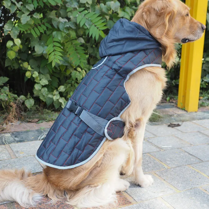NewPet одежда для домашней собаки, двойные, двухсторонние, водонепроницаемые, полиэфирные, хлопковые пальто, уличная куртка с капюшоном для осени и зимы