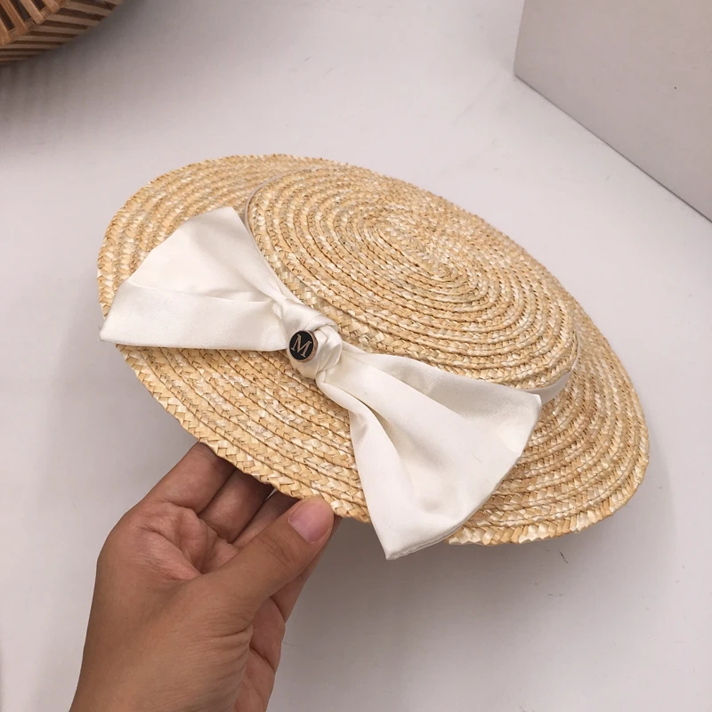 

French Ladies Noble Straw Hats Fashion Elegant Net Yarn Women Straw Hat Wheat Straw's Cap Summer Beach Sun Cap 2020 New