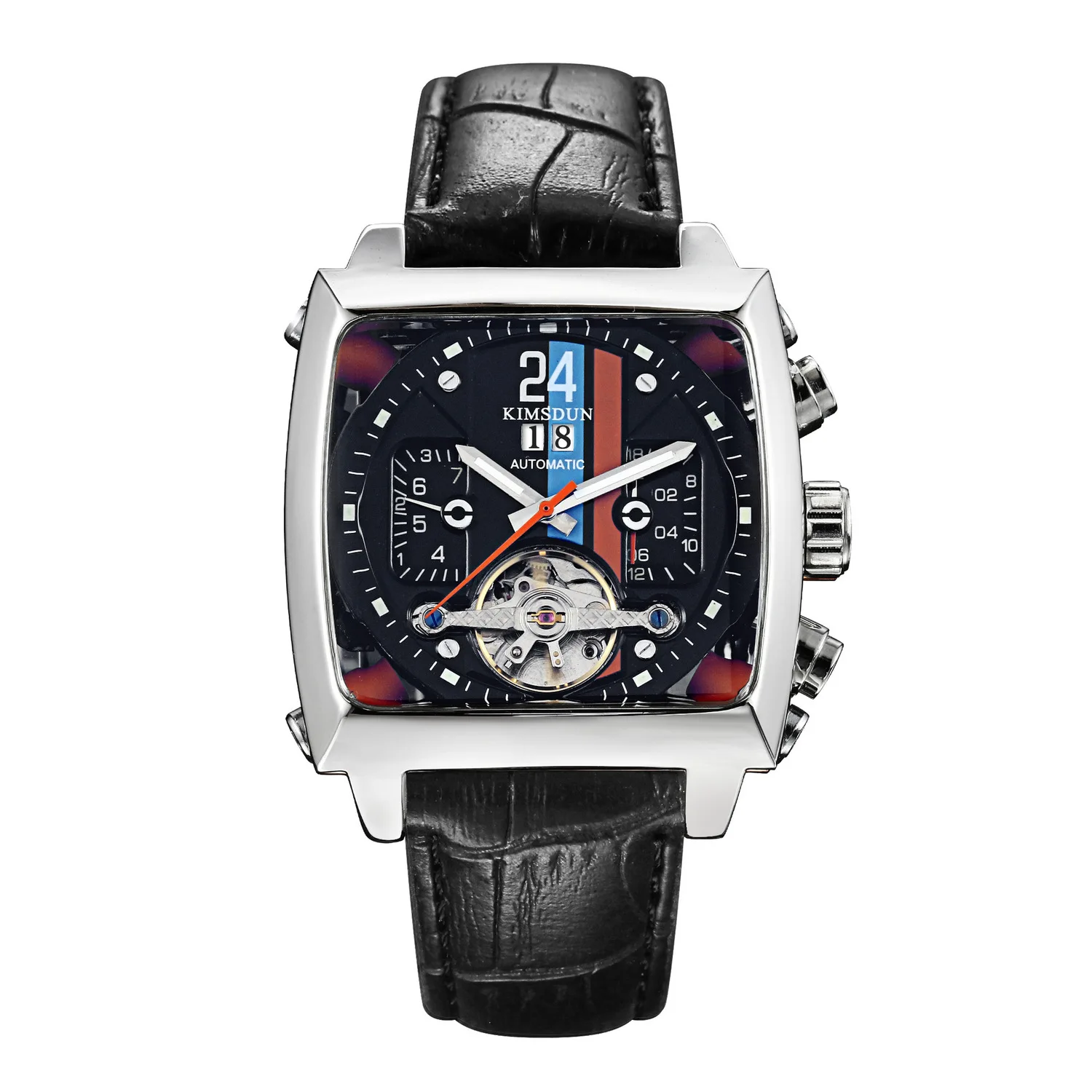 

Jin Shi Suddenly Motion Square Belt Low Hill Free Wheel Fully Automatic Mechanics Surface Waterproof Business Affairs Man Wrist