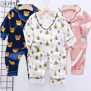 

Autumn 2020 Children's Pajamas Set Baby Boy Girl Clothes Casual Long Sleeve Sleepwear Set Kids Tops+Pants Toddler Clothing Sets
