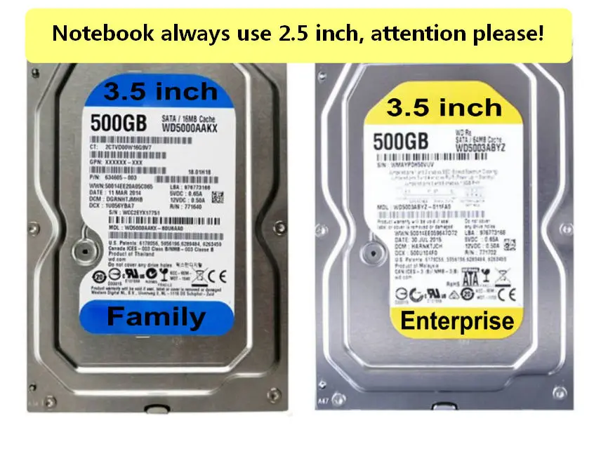 1pcs 500gb 3.5 Inch 7200 Rpm Pc Industrial Monitor Usage Internal Hdd