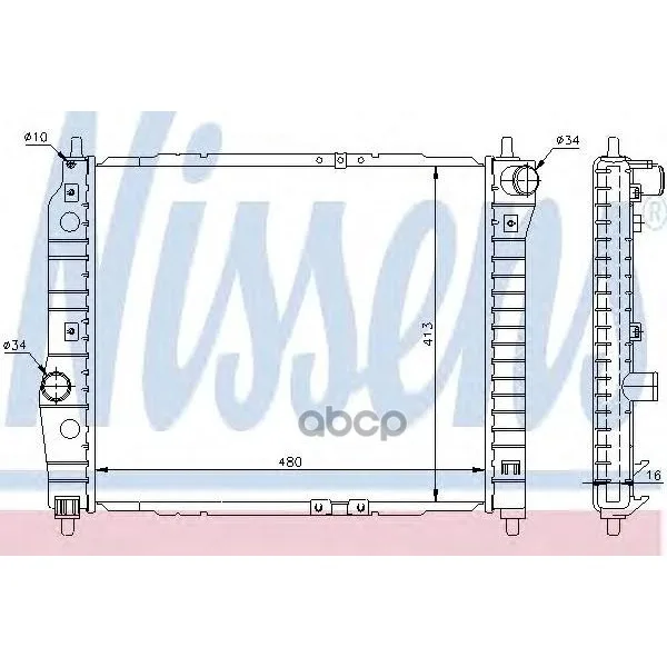 Радиатор Chevrolet Aveo 1.2/1.4 M/T 05- Nissens 61636 Nissens арт. 61636