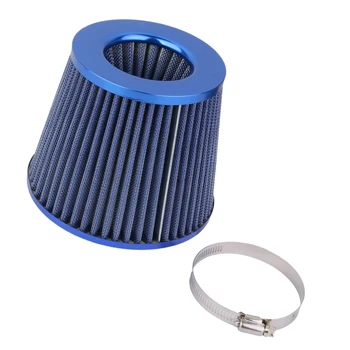 

76mm Performance High Flow Cold Air Intake Cone Replacement Dry Filter -Blue