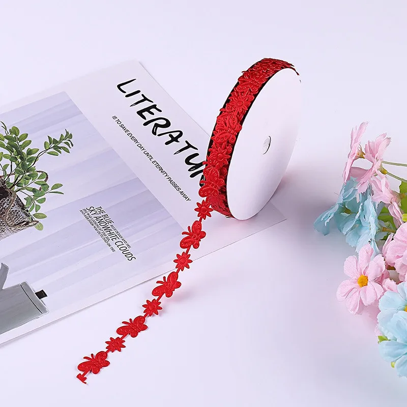 20 ярдов Малан Бабочка полиэстер ribbons1.5cm рукоделие Упаковка для подарков лента DIY аксессуары ручной работы лента украшения дома - Цвет: 6 Red