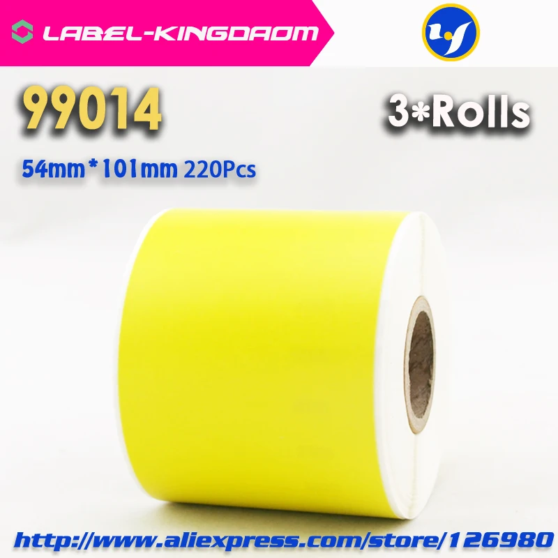 3 Rolls Dymo 99014 Yellow Color Generic Label 54mm*101mm 220Pcs Compatible for LabelWriter 450Turbo Printer Seiko SLP 440 450