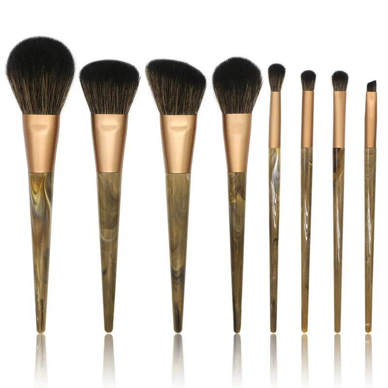 

8pcs Women Makeup Brushes Set Make up Brushes Imitation Wool Professional Makeup Marble Resin Handle Brush Beauty Tools Kit