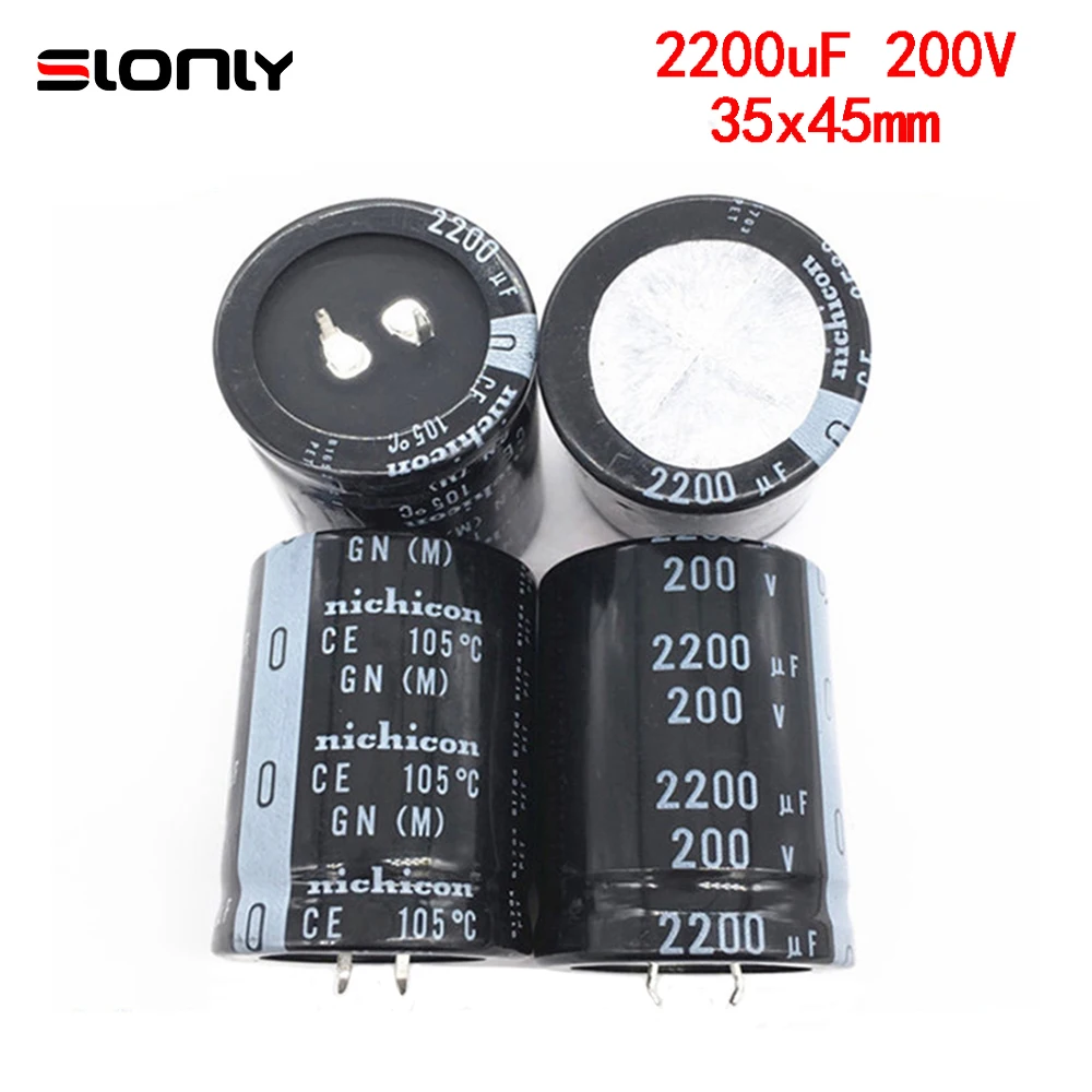 2pcs-14pcs 200V/2200UF 35X45mm 105° GN Horn Nichicon Capacitors Pitch 10mm 2200UF 200V for Amplifier Board 2pcs 14pcs 25x30mm 560v 200uf 560uf 400v nichicon 105 ℃ new audio power amplifier board horn electrolytic capacitors