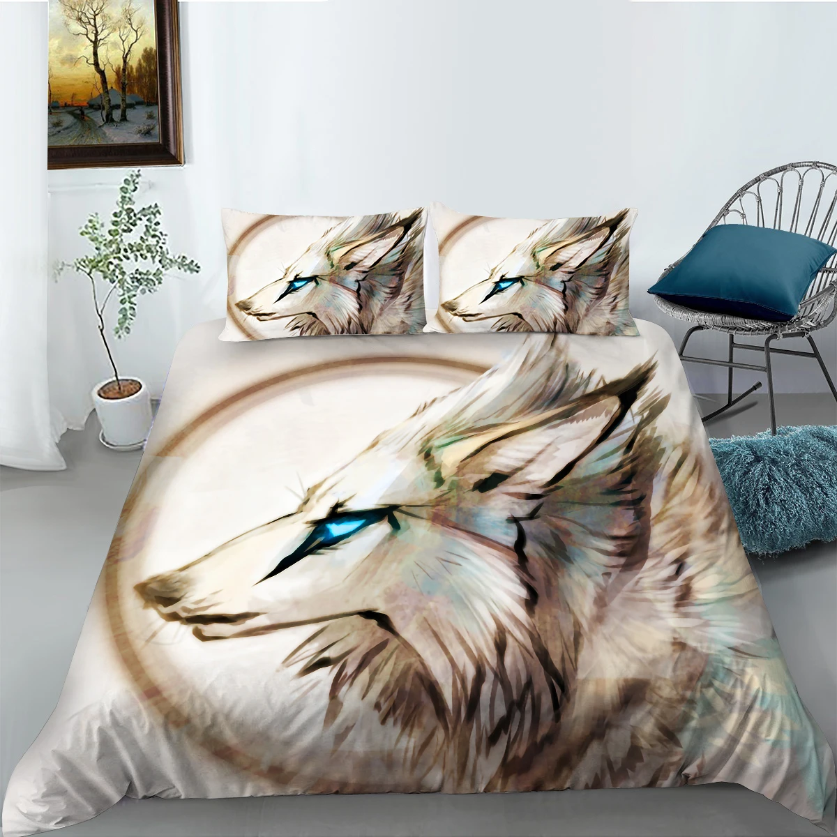 

Hot Style Bedding Set 2/3pcs 20 Patterns 3D Wolf Printing Duvet Cover Sets 1 Quilt Cover + 1/2 Pillowcases US/EU/AU Size