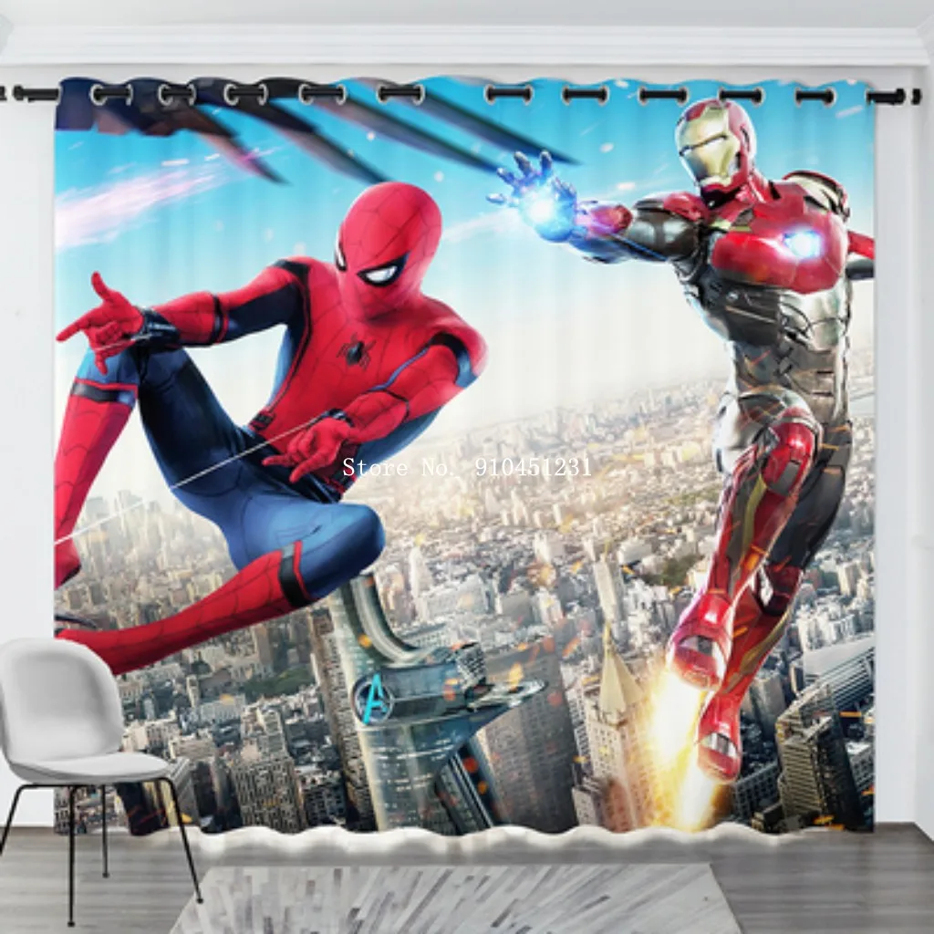 Disney с анимационным принтом Marvel Человек-паук Шторы героев экспедиция матовый