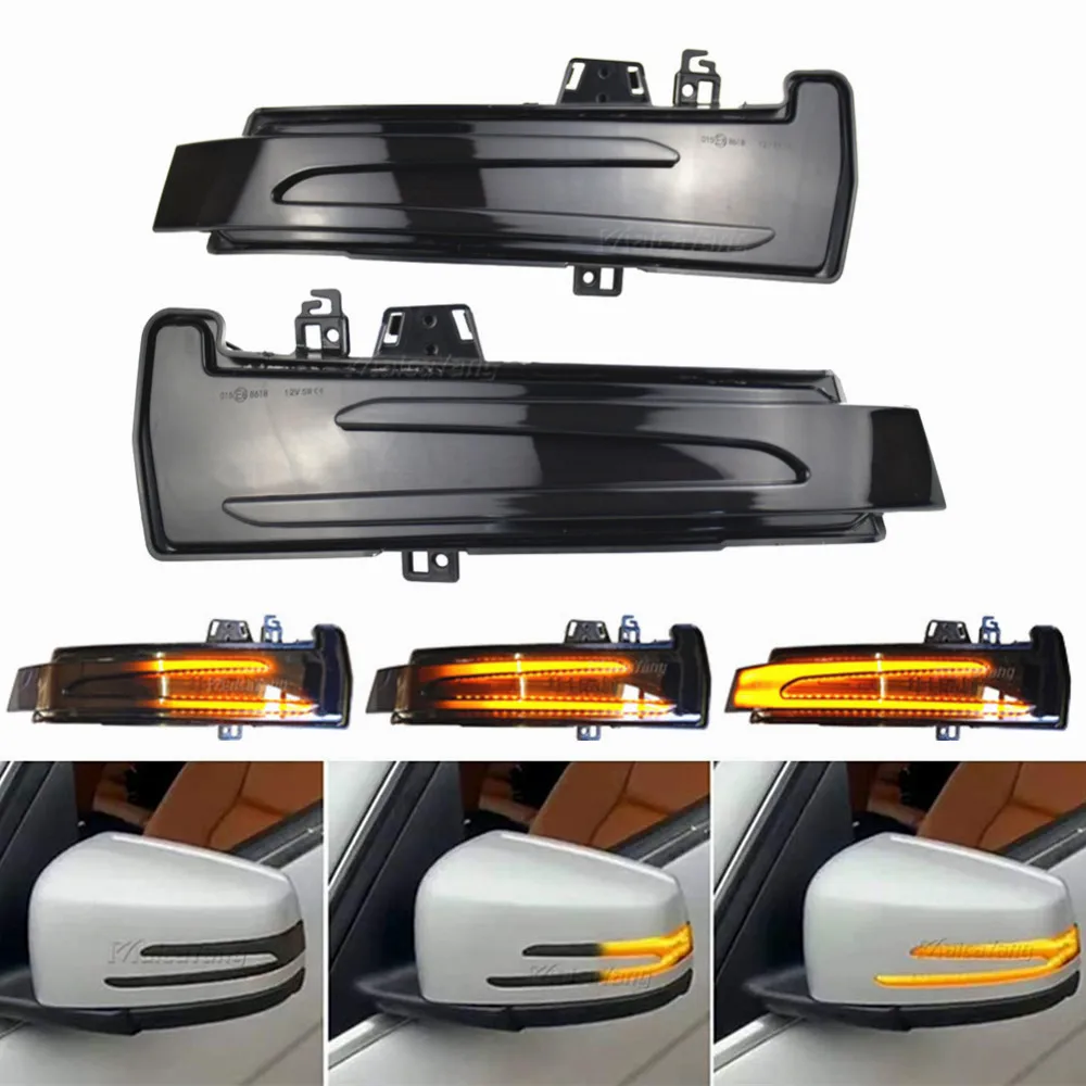 Led turn signal light 2pcs Dynamic for Mercedes Benz W204 CLA A B C E S GLA GLK CLS Class