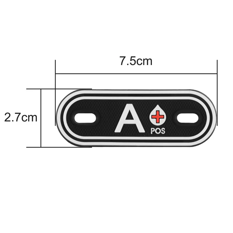 2pc 3D Rubber PVC A+ B+ AB+ O+ Positive Blood Type Group Patches Tag for clothing Bag Shoes Tactical Military Badges accessories (7)