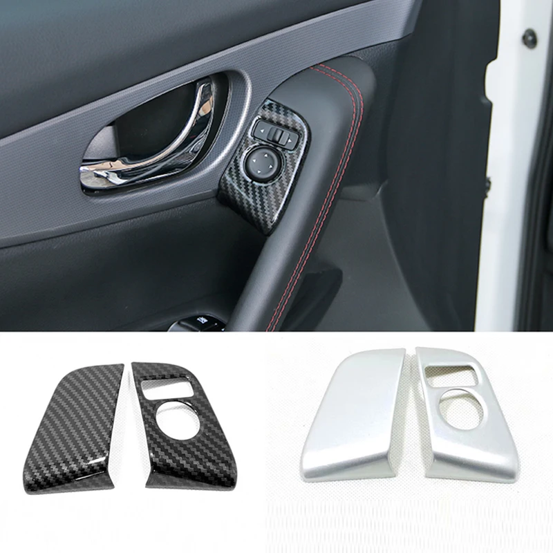 

Car Rear View Mirror Adjust Switch Panel Decoration Car Stickers Cover Trim For Nissan Qashqai J11 2019 Car Accessories 2pcs