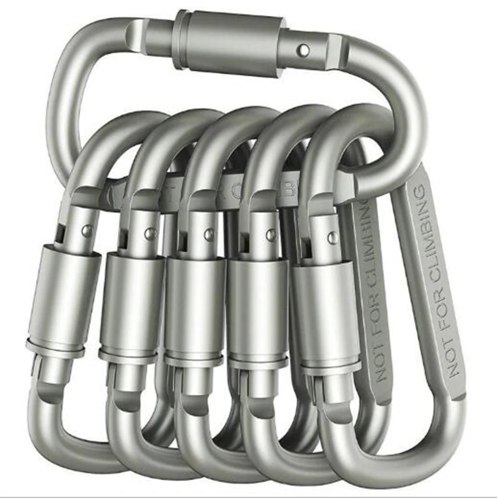 

Clip Outdoor Buckle Key Ring Chain Screw Hang Quickdraw Carabiner Climb Camp Survive Hike 2 Pcs D Ring Snap Hook Clasp Aluminum