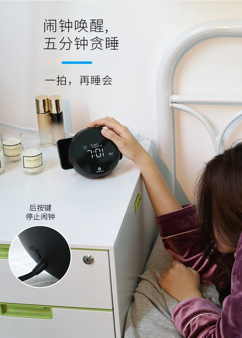 

3PCS/lot Can K5 Wireless Charger Electronic Clock Alarm Clock Mobile Phone Charge Wireless Charge for Use wholesale