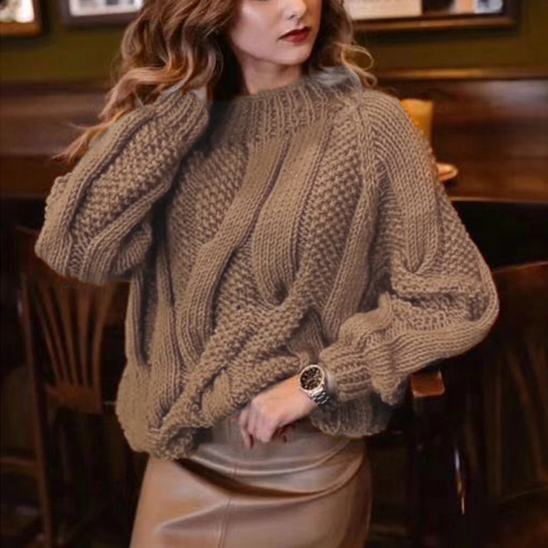 

Femme Autumn Winter Clothes Tricot Sweater Knitted Woman Sweater Vintage Oversized Pullovers Sweater Kintwear Tops Ribbed Pull