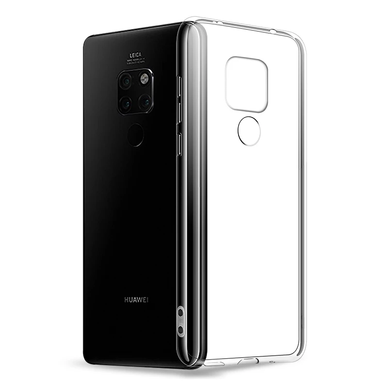 Funda Huawei Mate 20 Gel Transparente con bordes Dorado