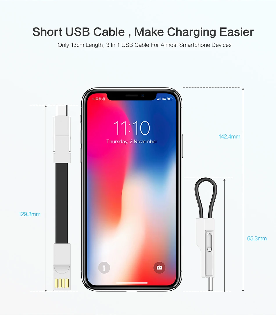 3 в 1 Мини брелок USB кабель Micro usb type C для iPhone iPod быстрое зарядное устройство кабель синхронизации данных и зарядки кабельный кабель