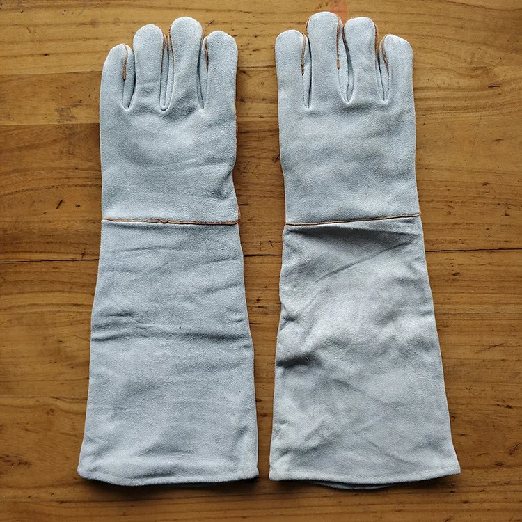 50 см сварщик воловьей кожи защитные уплотненные и удлиняющие износостойкие рабочие защитные сварочные перчатки термостойкие перчатки